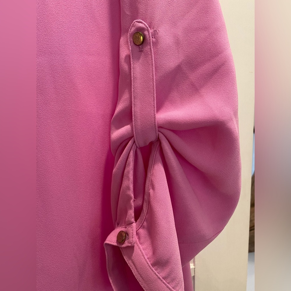Pin + Larkin hot pink silky top